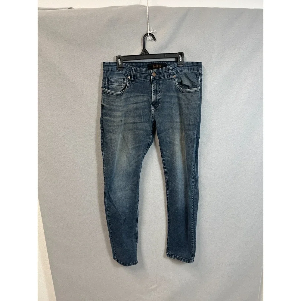 Cultura New York Jeans Mens 36 Blue Denim‎ 5 Pockets Everyday Wear Straight Leg